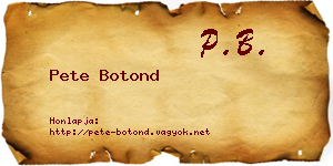 Pete Botond névjegykártya